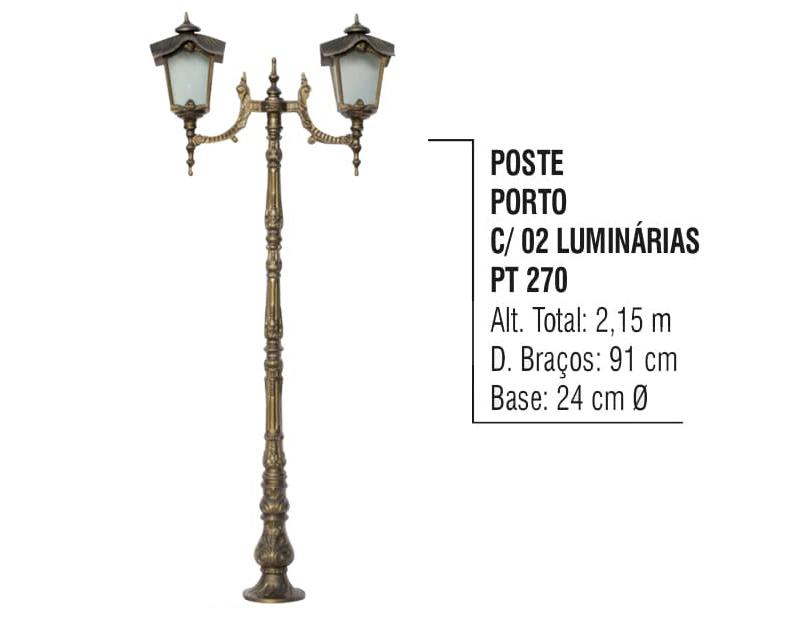 Poste Porto com 02 Luminárias