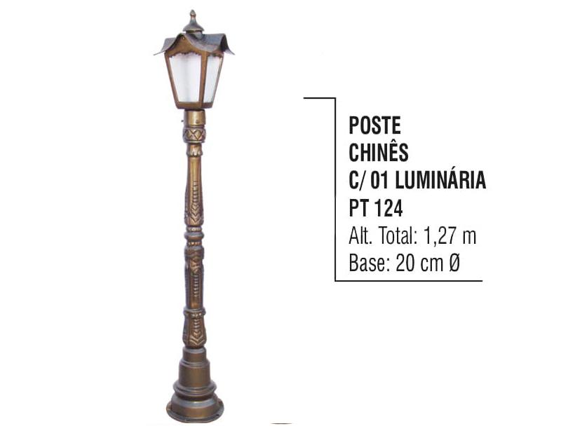 Poste Chinês com 01 Luminária