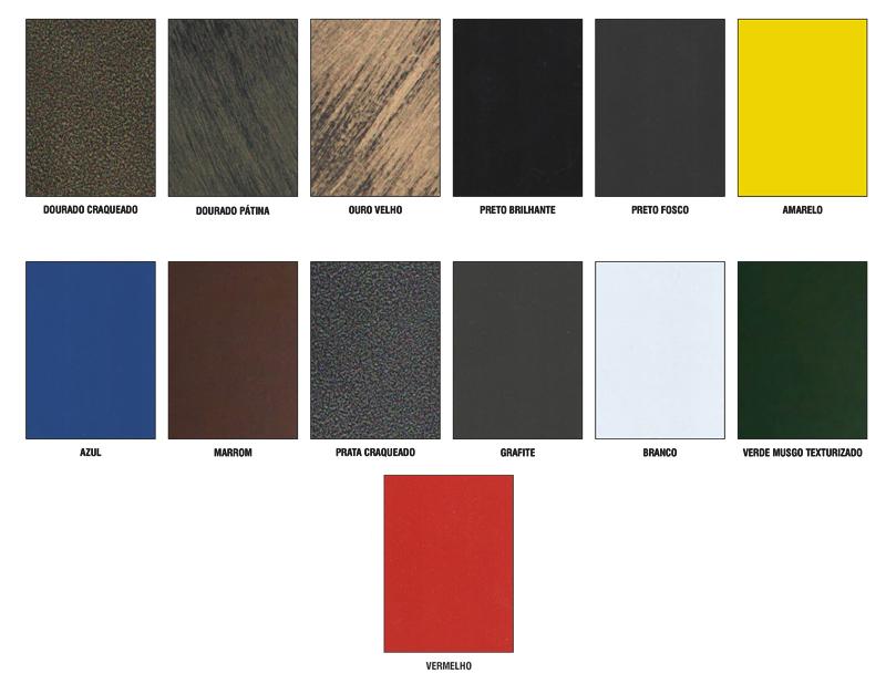 Cores Disponíveis para Postes