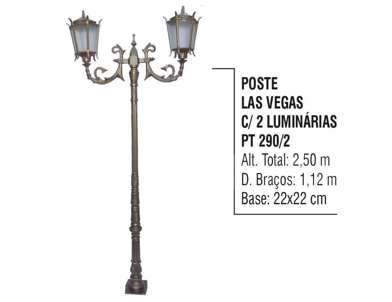 Poste Las Vegas com 2 Luminárias
