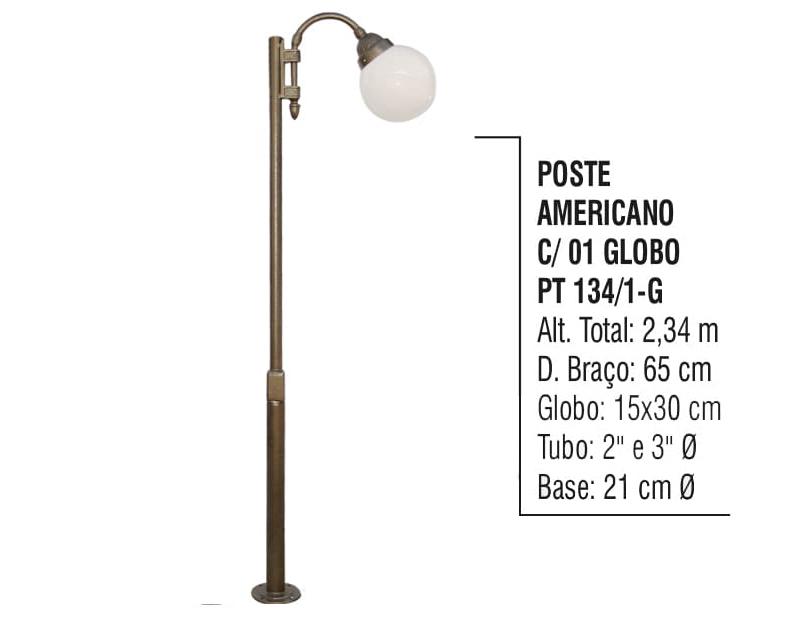 Poste Americano com 01 Globo
