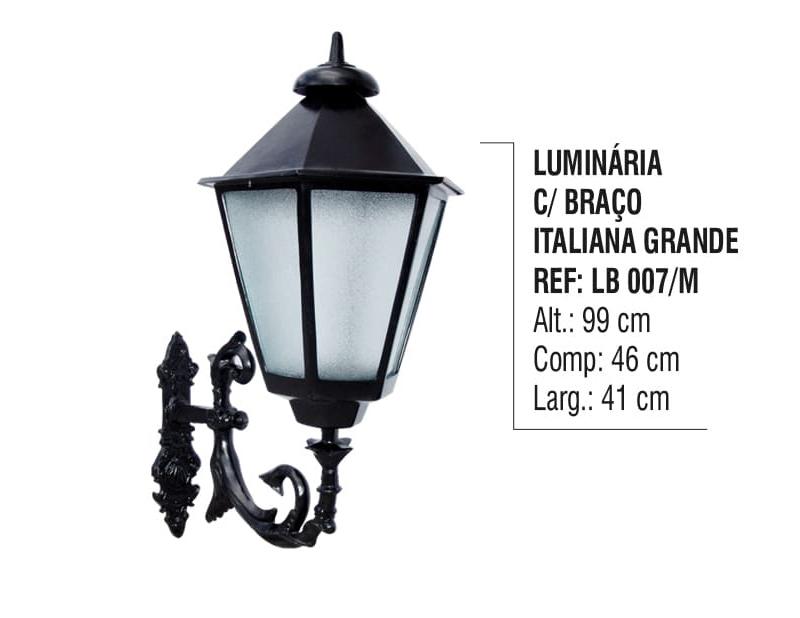 Luminária com Braço Italiana Grande 
