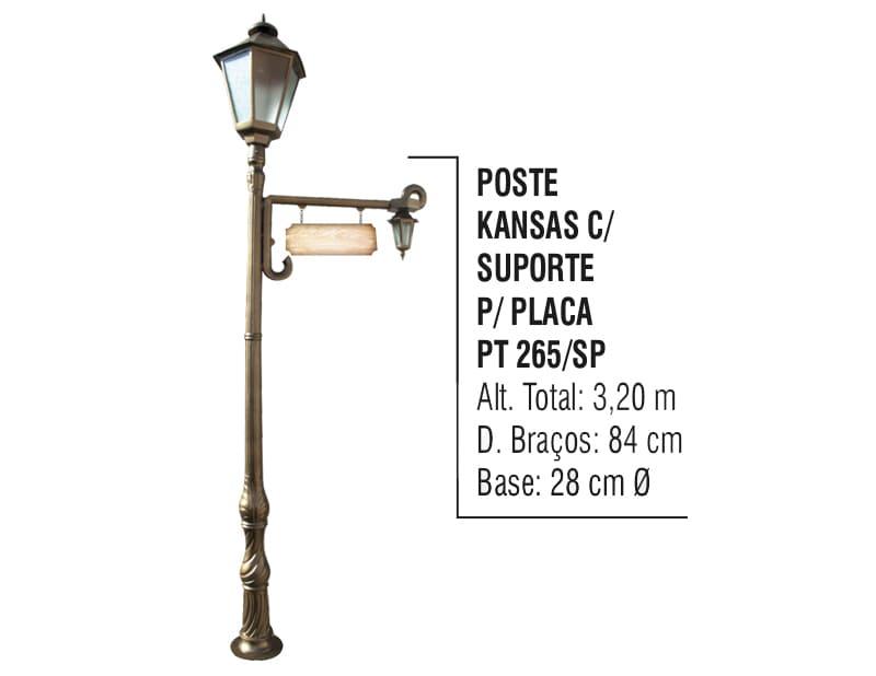 Poste Kansas com suporte para Placa