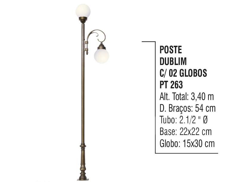 Poste Dublim com 02 Globos