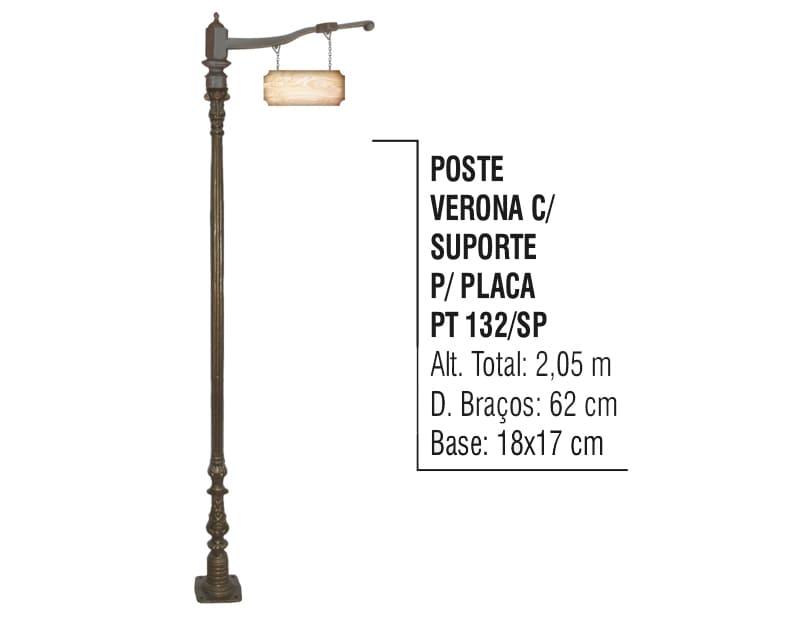 Poste Verona com Suporte para Placa