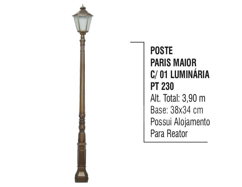 Poste Paris Maior Com 01 Luminária 