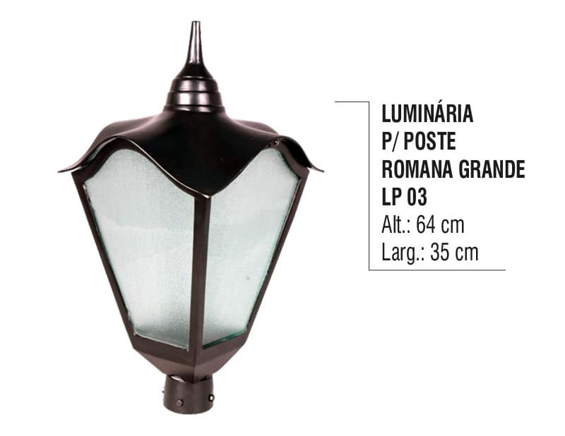 Luminária para Poste Romana Grande