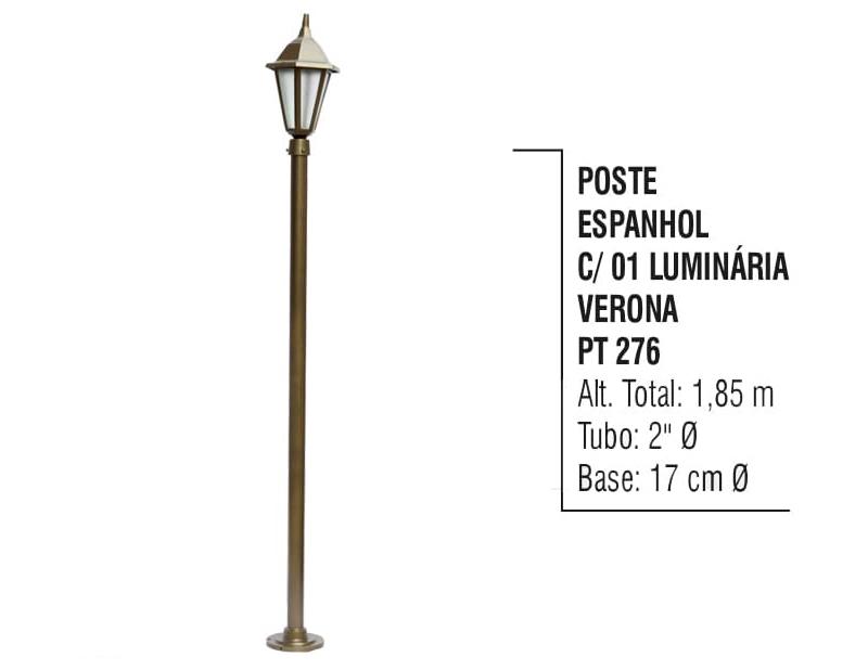 Poste Espanhol com 01 Luminária Verona