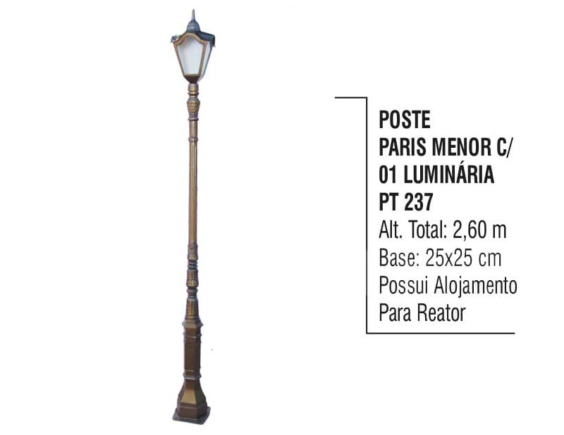 Poste Paris Menor com 01 Luminária