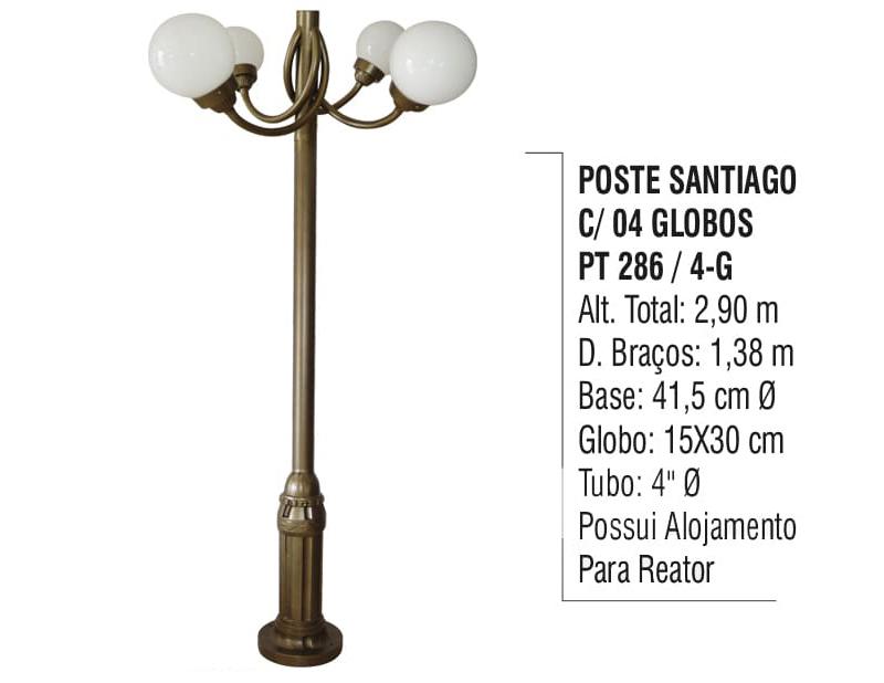 Poste Santiago com 04 Globos