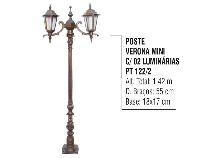 Poste Verona Mini com 02 Luminárias