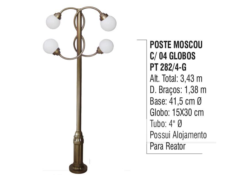 Poste Moscou com 04 Globos