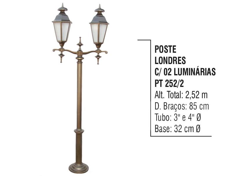 Poste Londres com 02 Luminárias