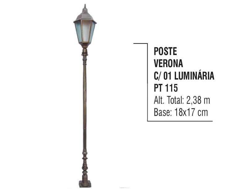 Poste Verona com 01 Luminária