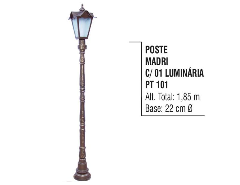 Poste Madri  com 01 Luminária