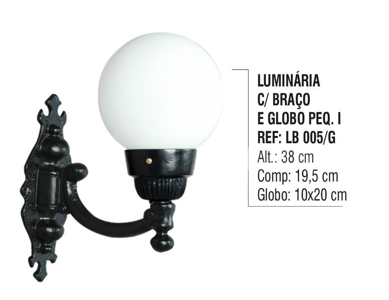 Luminária com Braço e Globo Pequeno 1