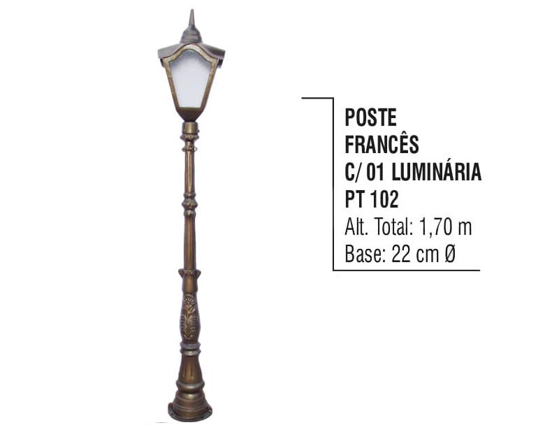 Poste Francês com 01 Luminária