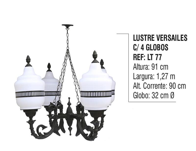 Lustre Versailes com 04 Globos
